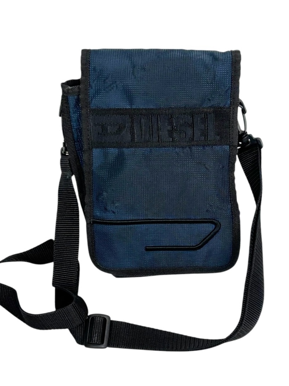 Vintage Diesel Messenger Mini Bag 00’s Y2K Unisex Crossbody Pockets Nylon Blue